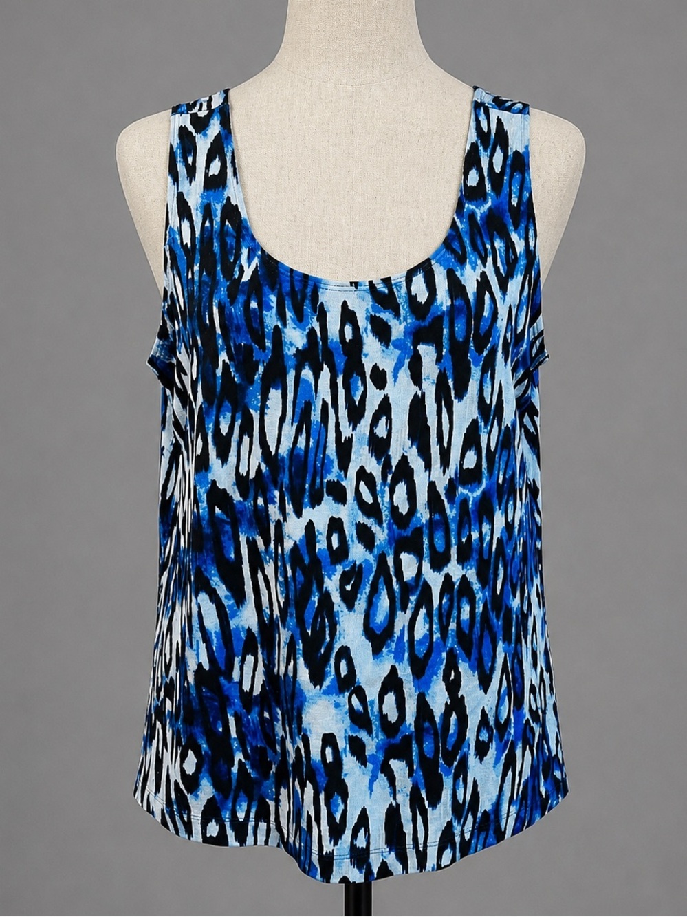 CHICO'S TRAVELERS Stunning Animal Print Slinky Dressy TANK TOP Shirt 2 MSRP $49